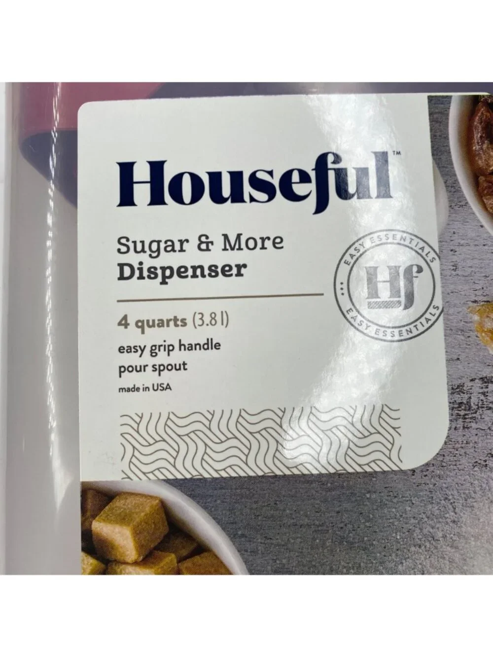 Houseful Kitchen Sugar 4 Qt  Lil Handy Container 1 Qt W/ Scoop Red Lids